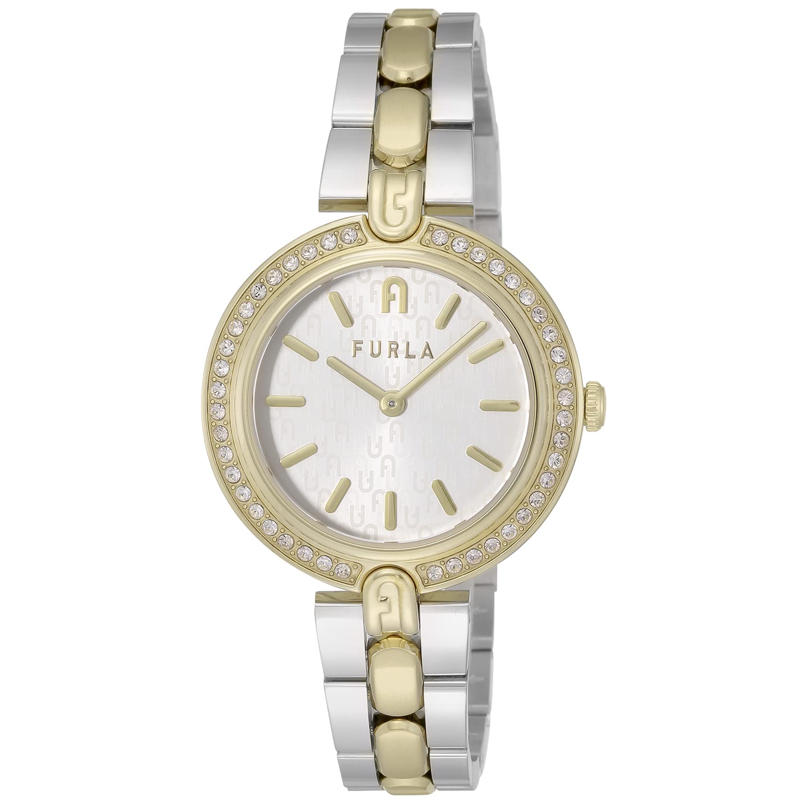 

Watch FURLA LOGOLINKS Silver Dial Stainless Steel Quartz 33MM Watch Jewelry Accessory WW00002009L4 Gold [Furla] Women s срібний