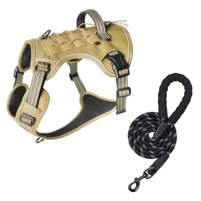 Heavy Duty Dog Harness Large Breeds Tactical Vest With Molle System Adjustable No-Pull Chest Strap Outdoor Walking