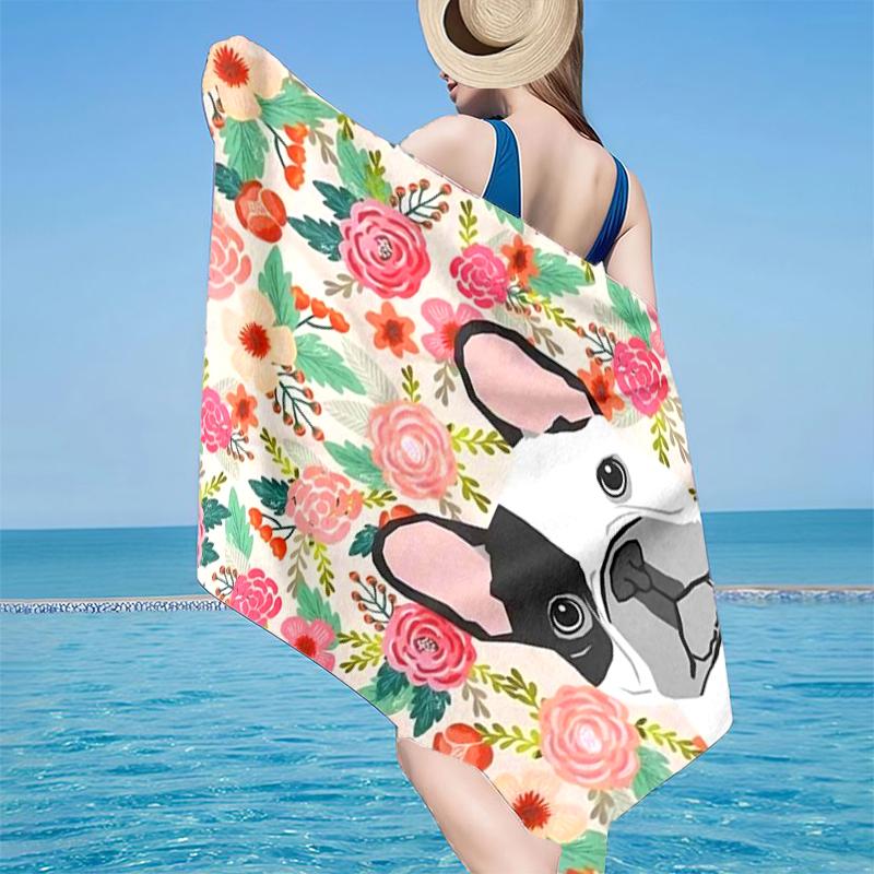 

French Bulldog Beach Towel, Super Soft Microfiber, Gift for Her/Him, Birthday, for Pool, Beach, Travel, Home Decor Fan gifts 70cmx140cm(27x55inch)