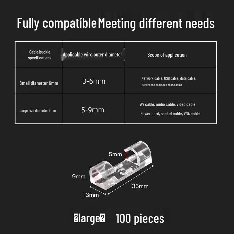 Self-Adhesive Cable Organizer: Punch-Free Wire Storage & Management Solution for Data and Network Cables