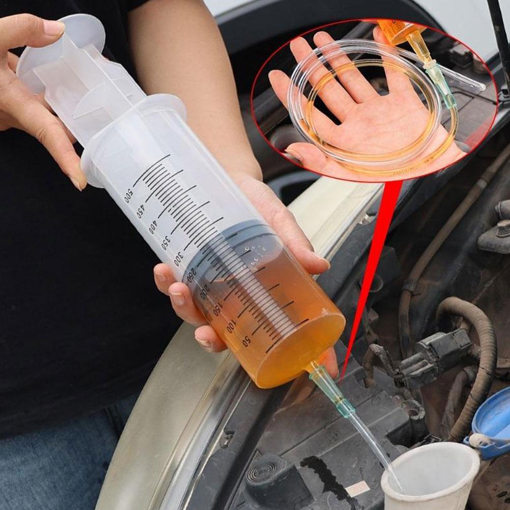 Plastikowa strzykawka Igła do napełniania tuszem Dozownik kleju Strzykawka o dużej pojemności 500 ml Pompa Z wężem 1 m Do mycia i pompowania