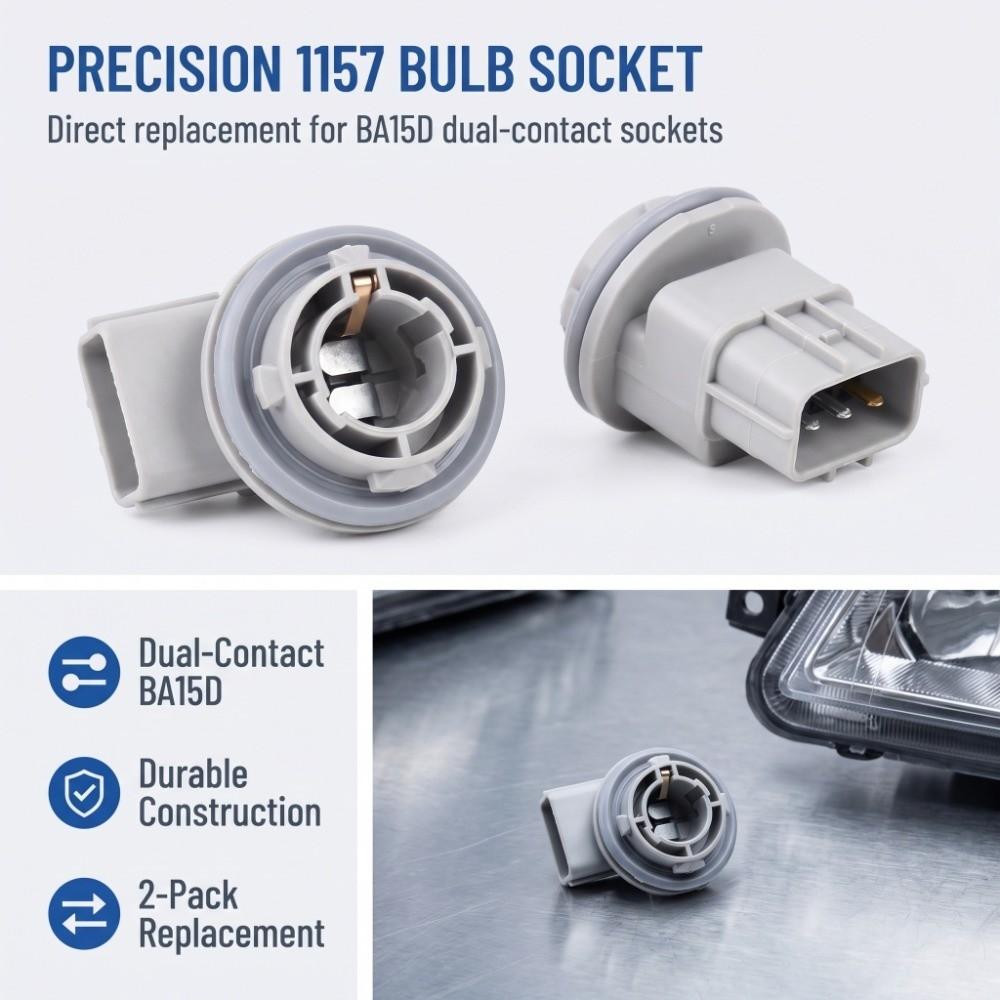 2PCS 15.5mm Interface Turn Signal Bulb Socket Double Contact Bulb Plug Socket Vehicle Lighting
