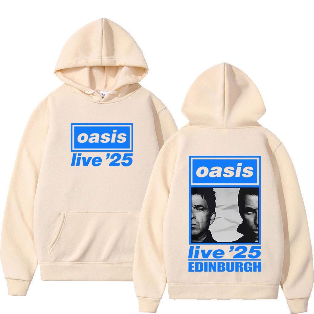 Oasis Band Logo Rock Band Vintage Print Men Women Fashion Long Sleeve Pullover Oversized Loose Hip-hop Winter Casual Sportswear