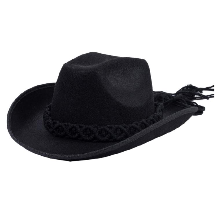 Ethnic Style Cowgirl Hat Rolled Brims Hat Cowboy Hats for Stage Performances