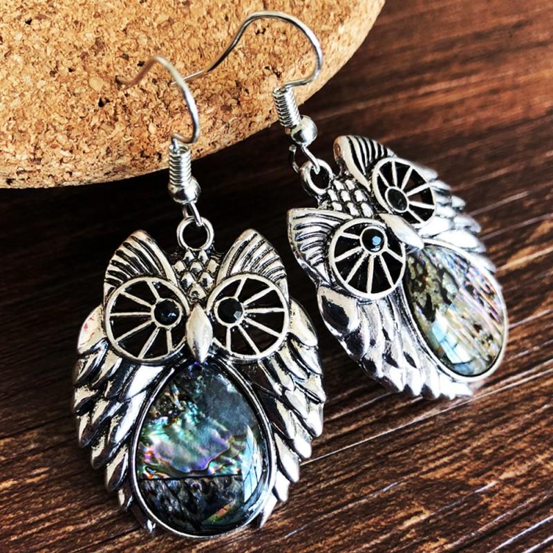 Vintage Style Animal Motif Shell Earrings Women Alloy Studs Boho Chic Ear Jewelry