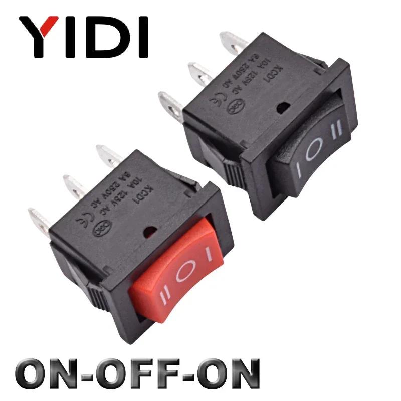 10pcs/lot KCD1 Mini 6A 250VAC Rocker Switch ON OFF SPST 12V 220V Red Green Blue Light Rocker Toggle Switch ON-ON/ON-OFF-ON