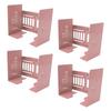 4pcs Bookends Retractable Structure Metal Flexible Regulable Slim Design Book Shelf Holder for