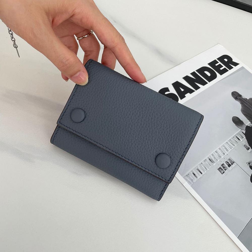 2025 Two-tone Genuine Leather Women Wallets Short Purse High Quality First Layer of Cowhide Wallet Trifold Billfold For Ladies