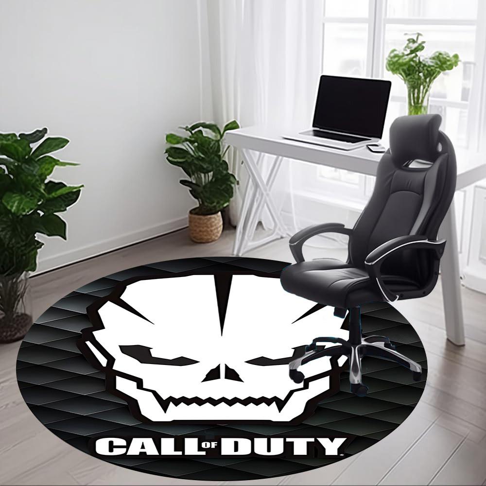 1pc Call of Duty Office Round Area Rug, Indoor Mat Suitable For Office, Under Office Chairs Bedroom Living Room Home Decor, Room Deco
