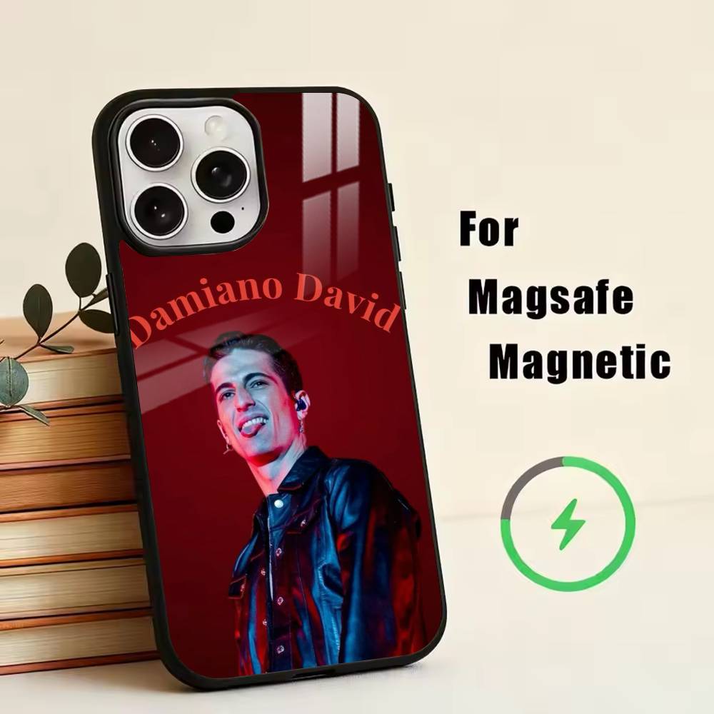 Man-D-Damiano David Phone Case For iPhone17,16,15,14,13,12,11 Plus,Pro Magnetic with Magsafe Wireless Charging