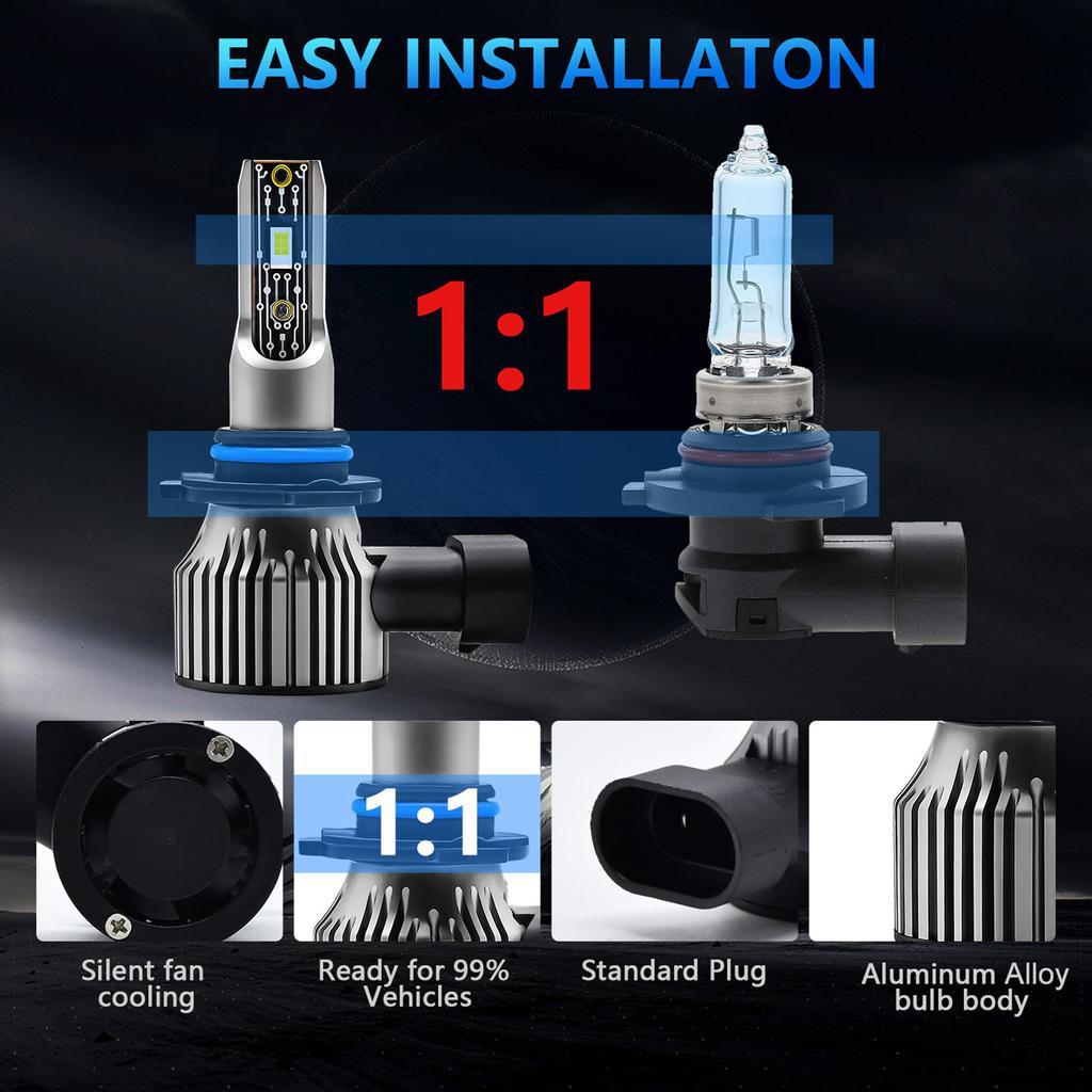 9006/HB4 LED Headlight Bulbs IP68 Waterproof Car LED Headlight Bulbs 6500K 120W 12000LM Bright LED