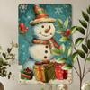Vintage Smiling Snowman Metal Tin Sign 8x12 Inch Wall Art Home Bar Garage Decor