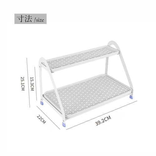 GOENDR Countertop Cup Stand with Draining Tray, Draining Tray, Draining Rack, Glass Holder, Cup Holder, Mug Stand, Drawer, 2-Tier, Angled Kitchen Stor