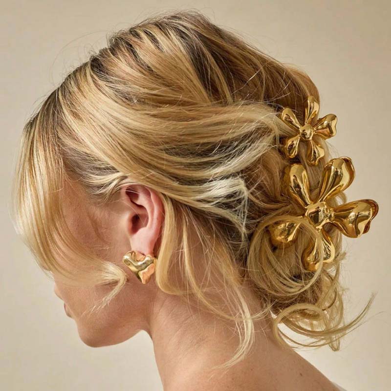 Fashion Gold Color Metal Shell Hair Claws Hairwear for Women Sweet Clip Crab Clamps Hair Clips Claw Clip Trendy Hair Accessories