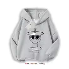 Sprunki Silná Mikina pro Děti Anime Kreslený Módní Mikina Kluci Dívky Podzim Zima Hip Hop Mikiny s Kapucí Dětské Oblečení