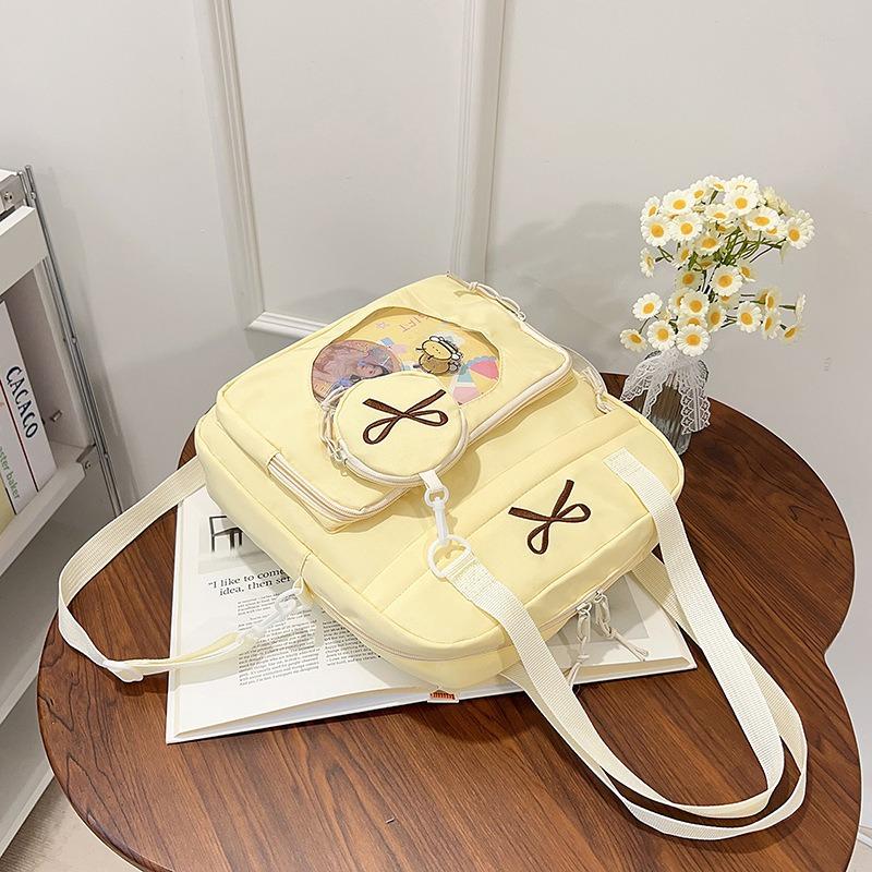

Transparent wind messenger bag women s large-capacity shoulder bag cute junior high school tote bag tide жовтий