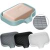 Simple Silicone Soap Tray with Drainage Holes for Kitchen Bathroom Sink Suit for Daily Use Storage
