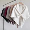 Women Triangular Scarf Cloak Soft Knitted Outerwear Cape Warm Solid Color Warm Scarf Stoles And Shawls