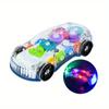 Transparent Gear Toy Car Colorful Light Electric Music Universal Concept Car Toy Car Birthday Gift