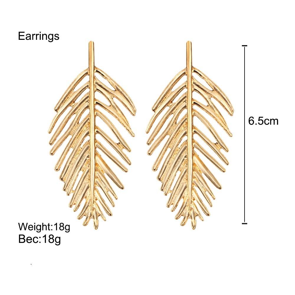 Oversize Leaves Earrings for Women Bijoux Bohemian Fashion Stud Earring Statement Jewelry Party