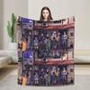 Demon KPop Blanket  Soft Funny Plush Throw Blanket For Kids Bedroom Flannel Bedspread Bed Cover