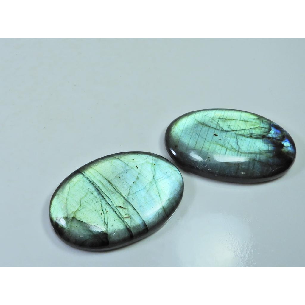 46-46 MM Natural Labradorite Multi Oval Cabochon Loose Gemstone 2 Pcs Lot D-216