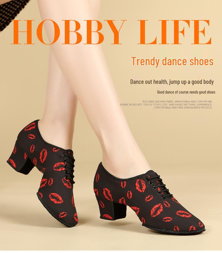 Dance of Glory Women's Medium Heel Latin Ballroom Shoes