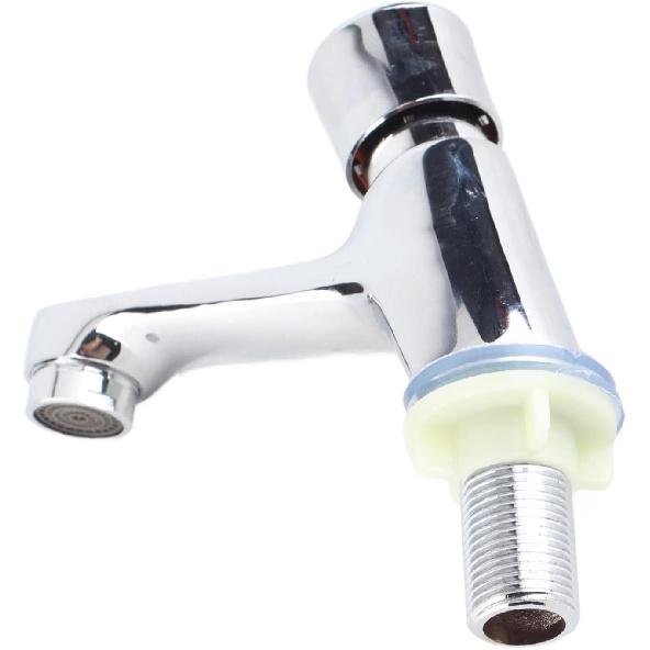 Water Saving Time Delay Faucet, Public Ktchen Bathroom Chrome Plated Self Closing Water Saving Time Delay Basin Sink Tap Faucet, for Home Kitchen,