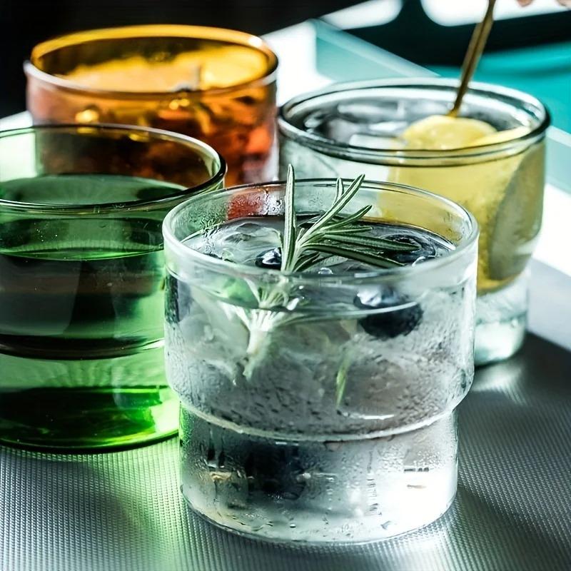 Origami-Stil Glasbecher Haushalt Hitzebeständig Borosilikat Kaffeebecher Bunt Stapelbar Trinkgeschirr für Saft Büro Hausgebrauch