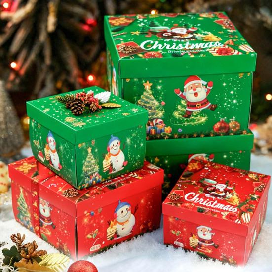 5-Layer Christmas Gift Box Explosion Gift Box with Bow Ribbon DIY Scrapbooking Surprise Container for Anniversary Snacks Jewelry Creative Memories