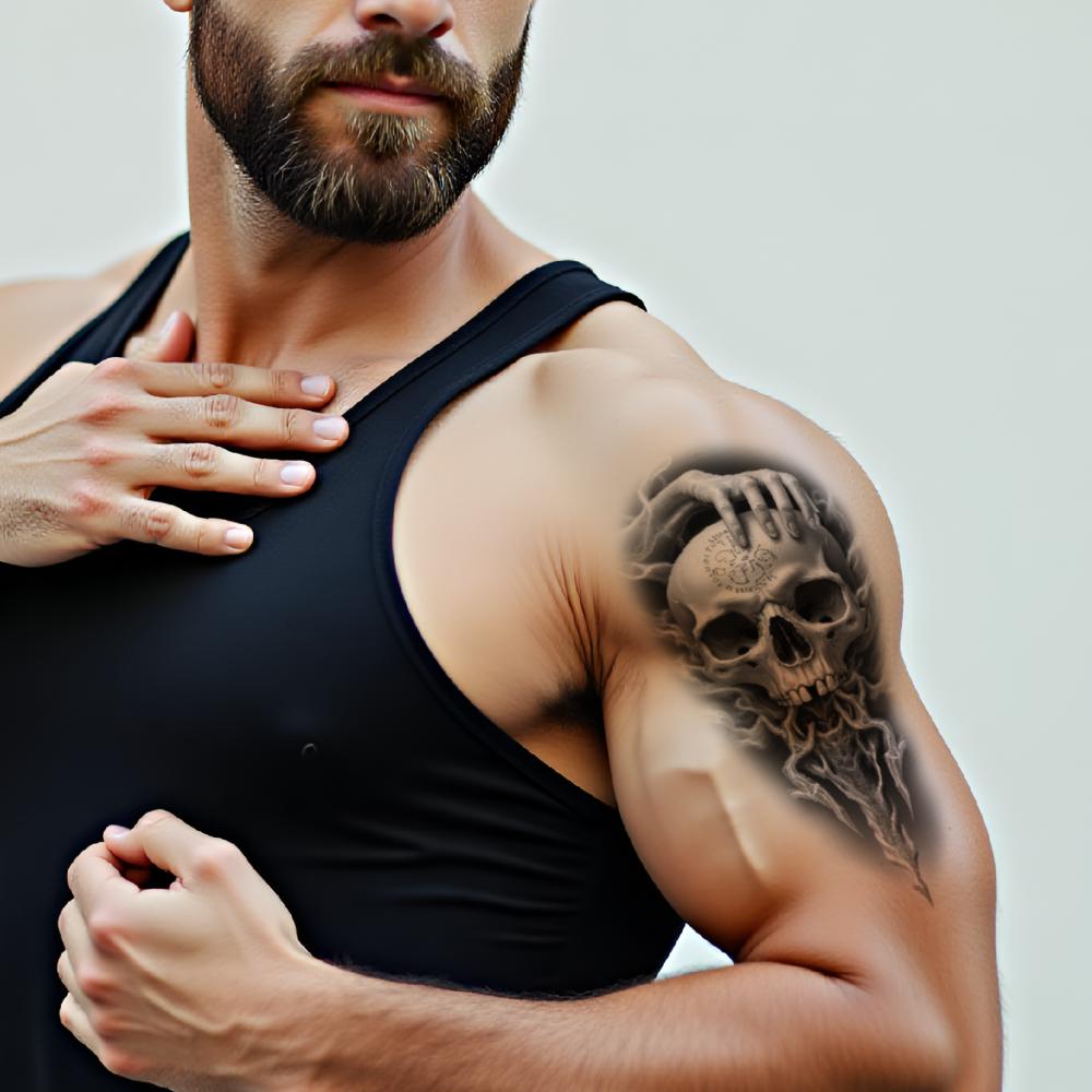 3pcs Temporary Tattoo Realistic Temporary Tattoos Wings Bats Skull For Men Women Arms