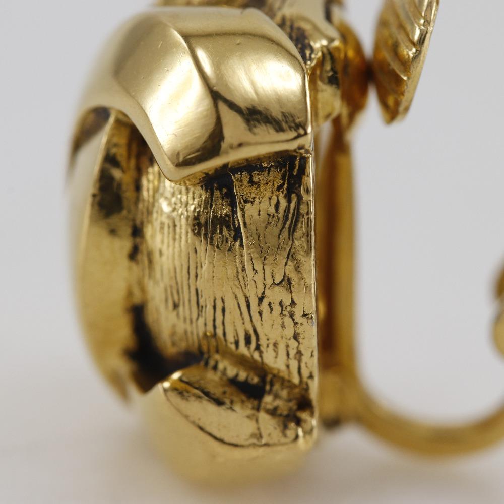 CHANEL COCO Mark Earring vintage Plated Gold 11.2g Women Used