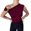 Temperament eenvoudig mouwloos metalen ringontwerp effen kleur dun vest top dames