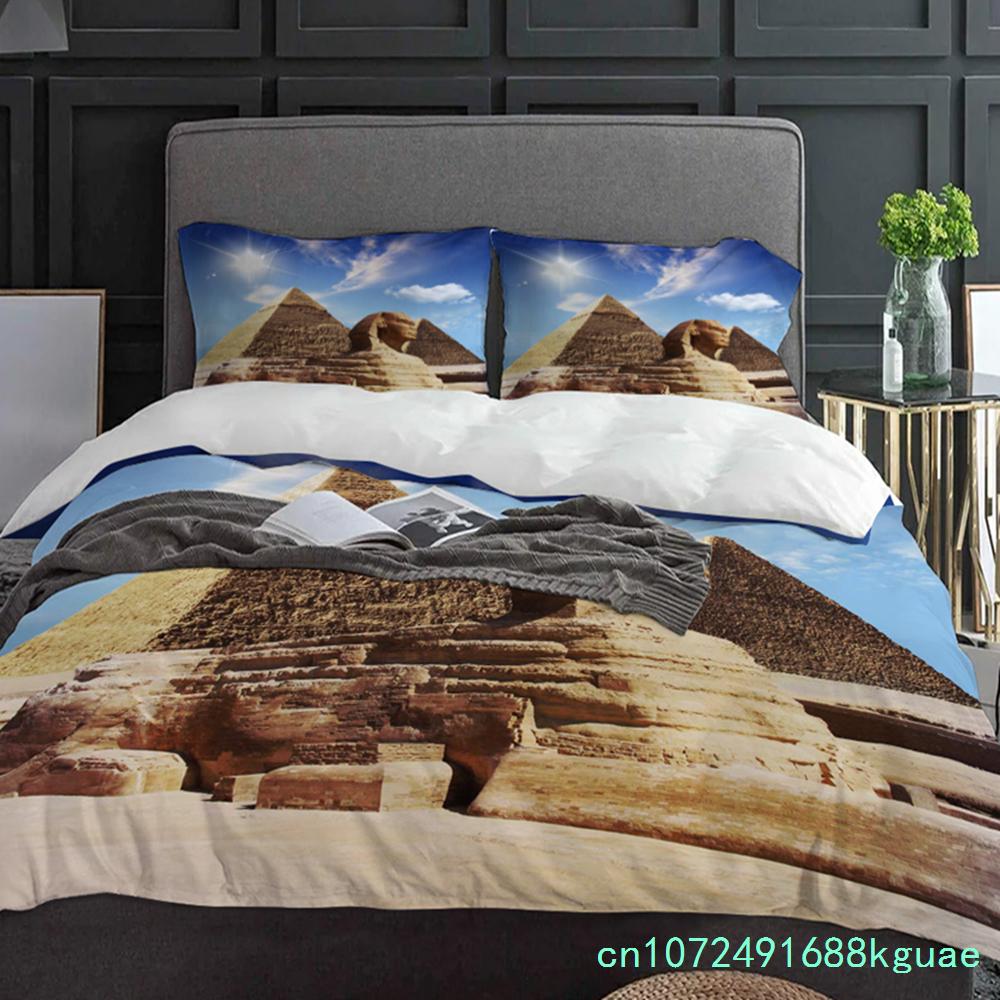 Sphinx Pyramid Blue Sky Sun Duvet Cover With Pillow Case Custom Comforter 3pcs Bedding Set Quilt Cover Double Bed Home Textile