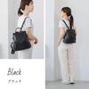 QUAY 3-Wege Leder Rucksack, Echtes Leder, Großes Fassungsvermögen, Damen, mit Schultergurt, 99481 (Schwarz)