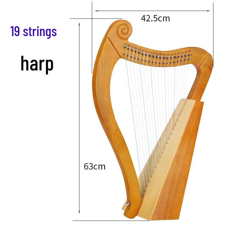 Lira de 23 Cuerdas, 19 Cuerdas, 15 Cuerdas - Arpa Pequeña para Principiantes Ángel Lira Instrumento Musical Clásico