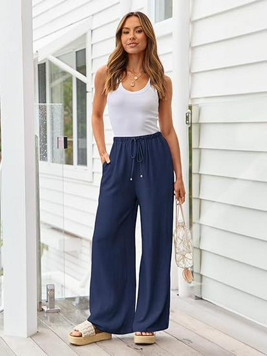2024 Women's Casual Loose Drawstring Wide-Leg Pants for Spring and Autumn