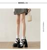 Black French small man height increase thick heel high heels women's 2025 new autumn versatile round head Mary Jane single shoes