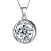 CAOSHI Charming Graceful Pendant Necklace for Women Fashion White/Green/Pink/Purple Princess Zirconia Neck Jewelry Accessories