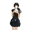 Thousand Gold Wind Bow Polka Dot Dress Women's Summer Retro Small Man Waist and Thin Temperament Fluffy Short Skirt