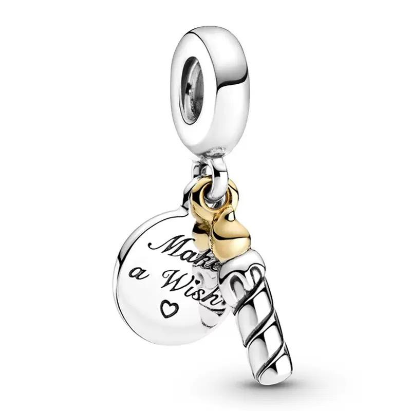 Letter Mom Pendant S925 Pure Silver Bird Heart Sun Moon Charm Snake Bone Chain Beads Accessories Women's Jewelry Gift
