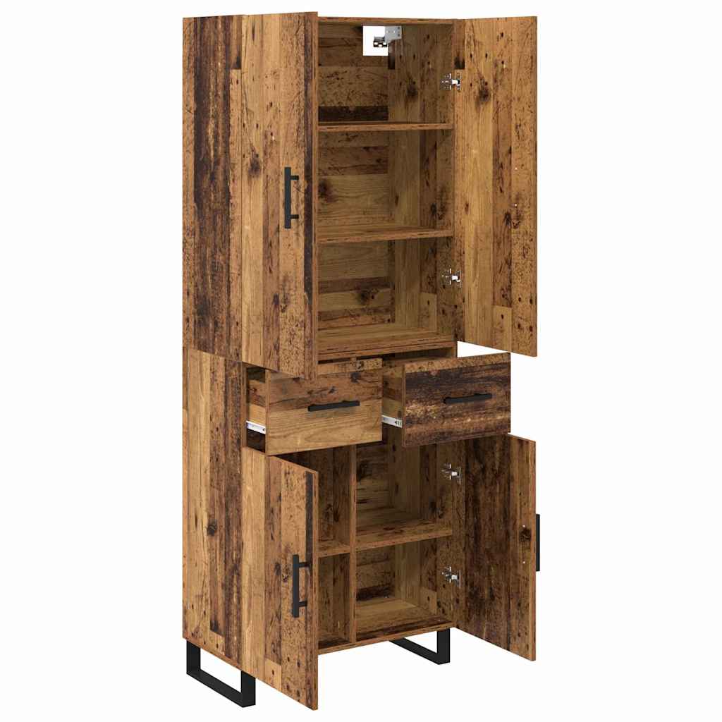 Highboard with Drawers 2 pcs Reclaimed Wood Look 69.5 x 34 x 180 cm