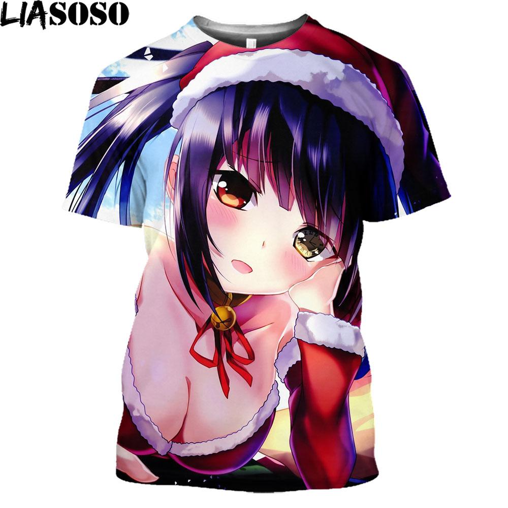 

Date A Live Tokisaki Kurumi Sexy Girls Print Otaku Graphic Футболка с коротким рукавом в стиле аниме Mangas Harajuku Shirt For Men M