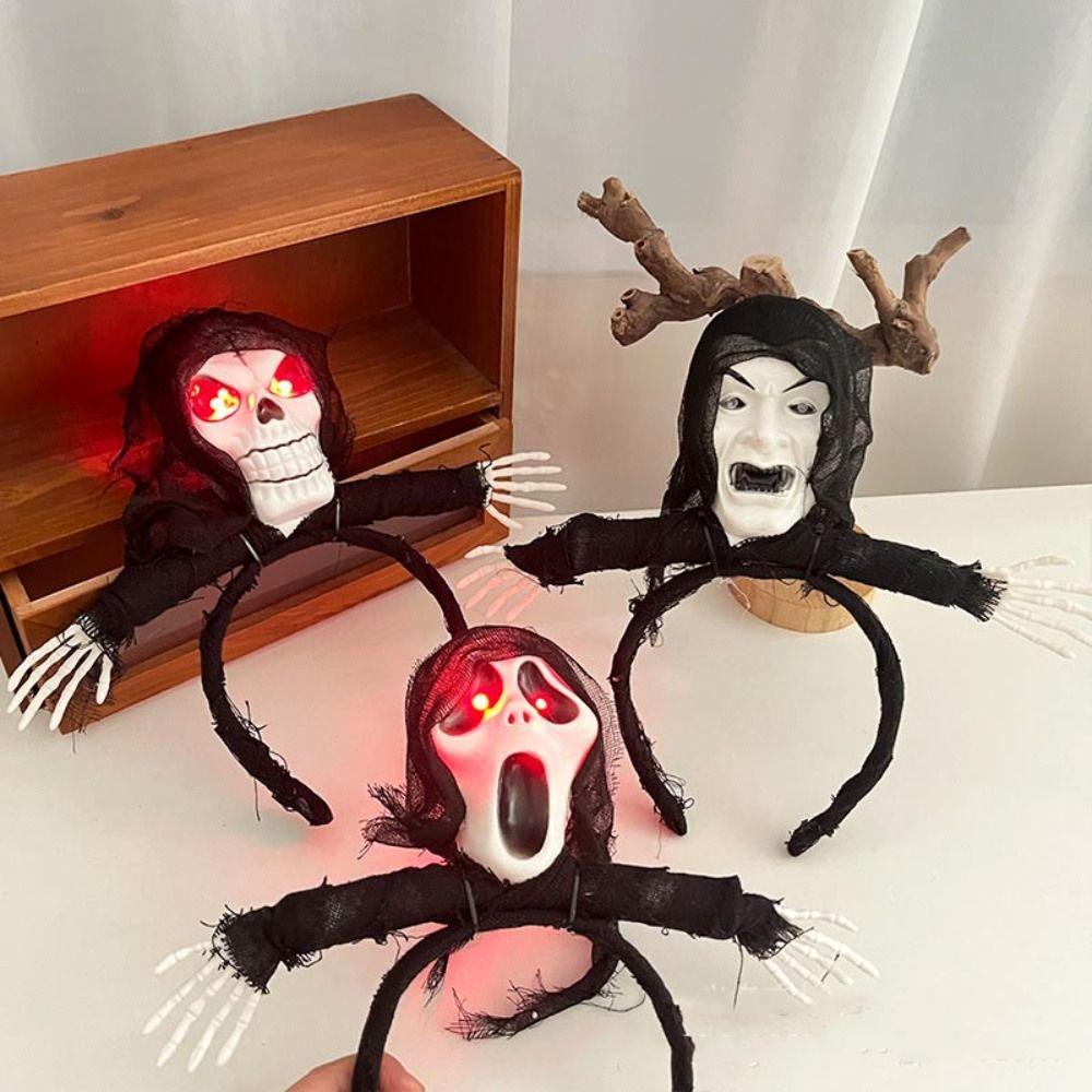 

Party Props Skeleton Hair Hoop Ghost Face Scary Cosplay Headwear Punk Halloween Hairband Adult style3