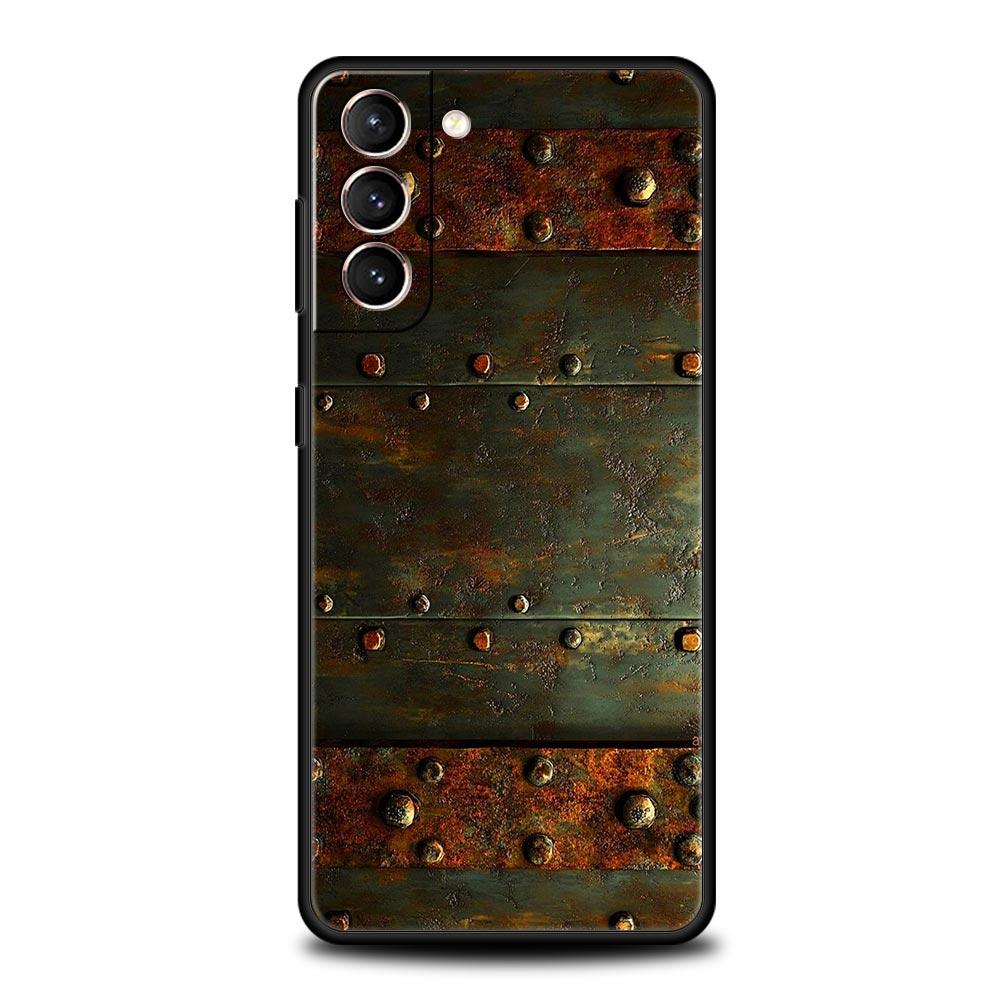 Vintage Industrieller Stil Rostige Handyhülle für Samsung Galaxy S26 S25 S24 S23 S22 S20 S21 FE Ultra S25 Edge Plus Weiche TPU Abdeckung for Samsung S25Ultra