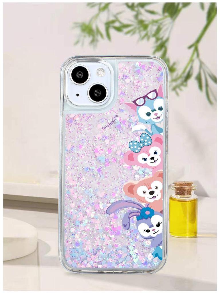 Třpytivý kryt Quicksand Ballet Rabbit pro iPhone Apple 11, 12, 13 Pro Max, X se šňůrkou na krk