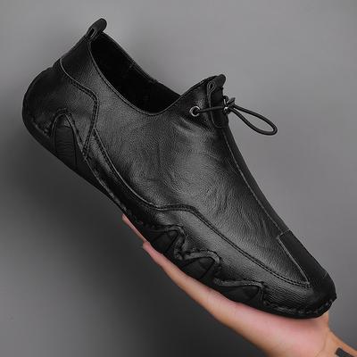 Men's Plus Size Genuine Leather Soft White Sports Shoes