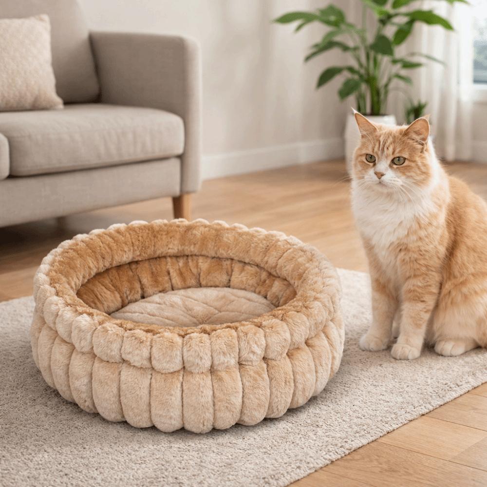 Warm Cat Sofa Bed Round Plush Pet Mat Dog Sleeping Mat Dog Kennel  for Cats and Dogs