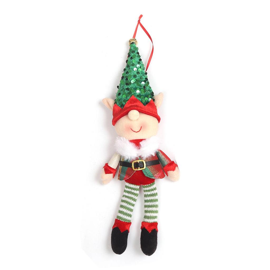 Festive Elf Figure Ornament - Cartoon Doll for Christmas Tree Decoration