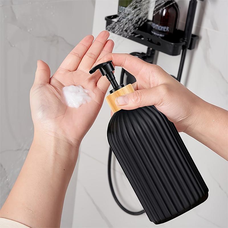 1/3 Stück 500ML Gestreifte Flaschen für Shampoo, Duschgel und Spülung, Nachfüllbare Flasche für Seifenspender in Küche/Bad